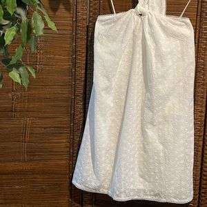 White eyelet Halter mini dress